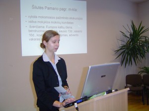 Šilutės gerų darbų knygos analizę pristatė Greta Ulevičiūtė. (Oresto Lidžiaus nuotr.)